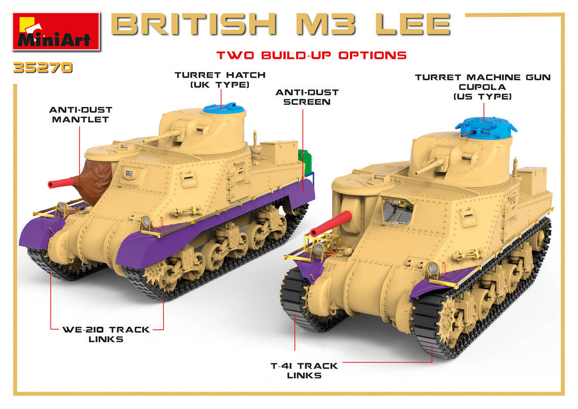 Miniart 35270 1/35 British M3 Lee tank kit - BlackMike Models