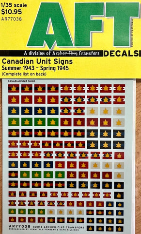 AFT Decals AR77038 1/35 Canadian Unit, Summer 1943-Spring 1945 Decal set - BlackMike Models