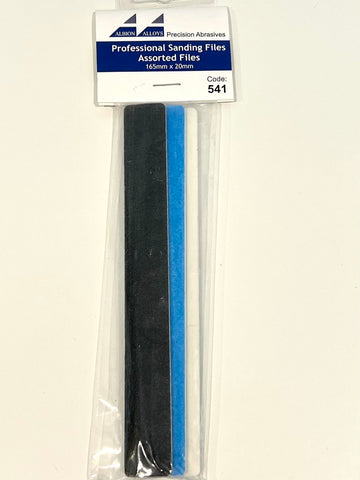 Albion Alloys Professional 3 piece Assorted Sanding Files 20mm x 165mm - BlackMike Models