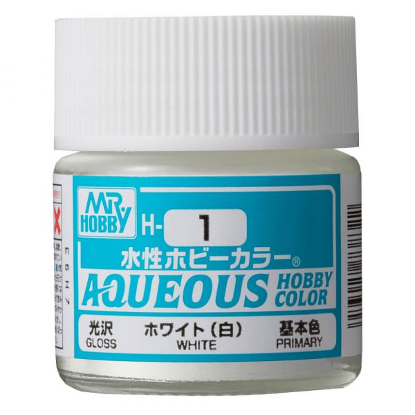 Mr Hobby Aqueous Hobby Color H1 Gloss White 10ml - BlackMike Models