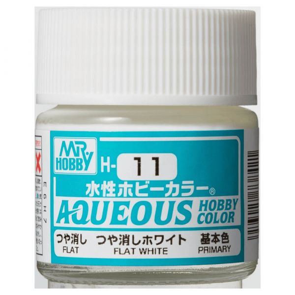 Mr Hobby Aqueous Hobby Color H11 Flat White 10ml - BlackMike Models