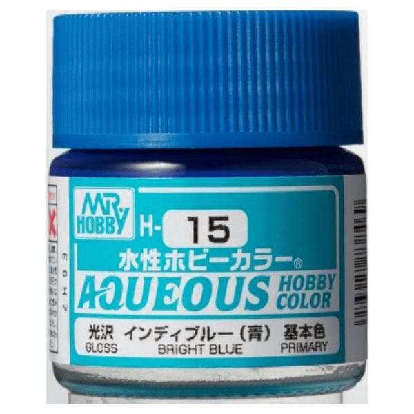 Mr Hobby H15 Gloss Bright Blue acrylic paint 10ml - BlackMike Models
