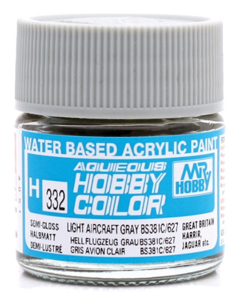 Mr Hobby H332 Light Aircraft Gray BS381C/627 acrylic paint 10ml - BlackMike Models