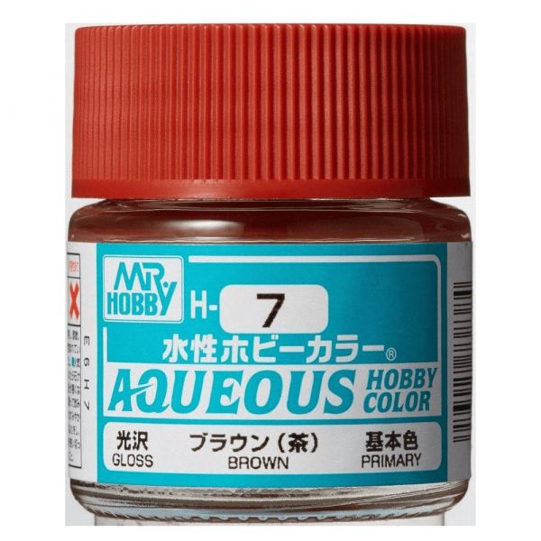 Mr Hobby H7 Brown Gloss acrylic paint 10ml - BlackMike Models