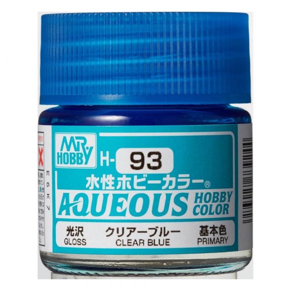 Mr Hobby H93 Clear Blue Gloss acrylic paint 10ml - BlackMike Models