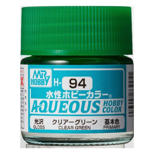 Mr Hobby H94 Clear Green Gloss acrylic paint 10ml - BlackMike Models
