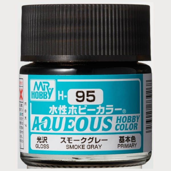 Mr Hobby H95 Smoke Gray Gloss acrylic paint 10ml - BlackMike Models
