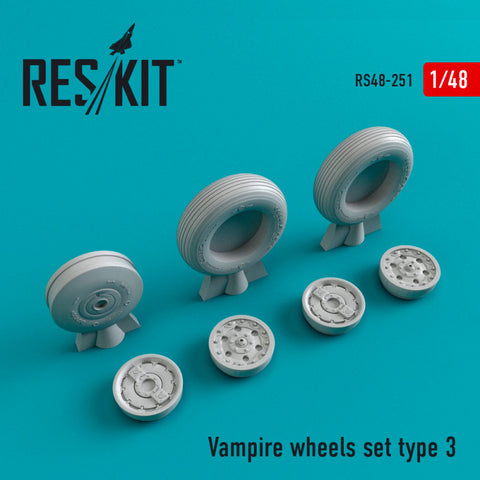 ResKit RS48-251 1/48 Dh Vampire wheels set type 3