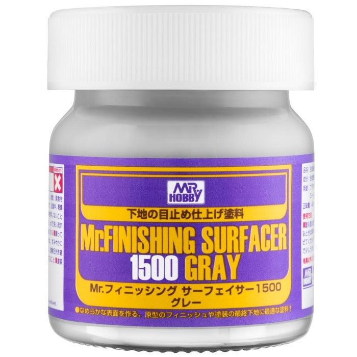 Mr Hobby, Mr Finishing Surfacer 1500 Gray 40ml - BlackMike Models