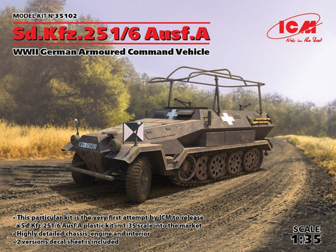 ICM 35102 1/35 scale Sd.Kfz.251/6 Ausf A WW2 German Armoured Command Vehicle - BlackMike Models