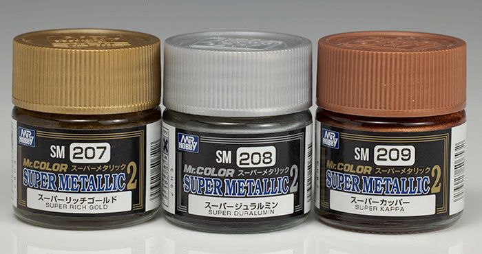 Mr Hobby SM207 SM208 and SM209 Super Metallic2 Colours - BlackMike Models