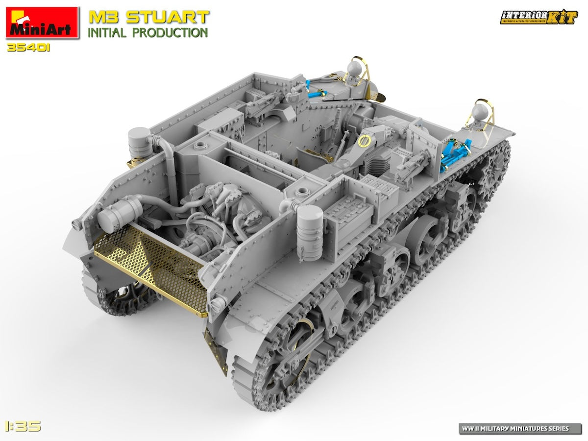 MiniArt 35401 1/35 scale M3 Stuart Initial Production Tank kit with full interior - BlackMike Models