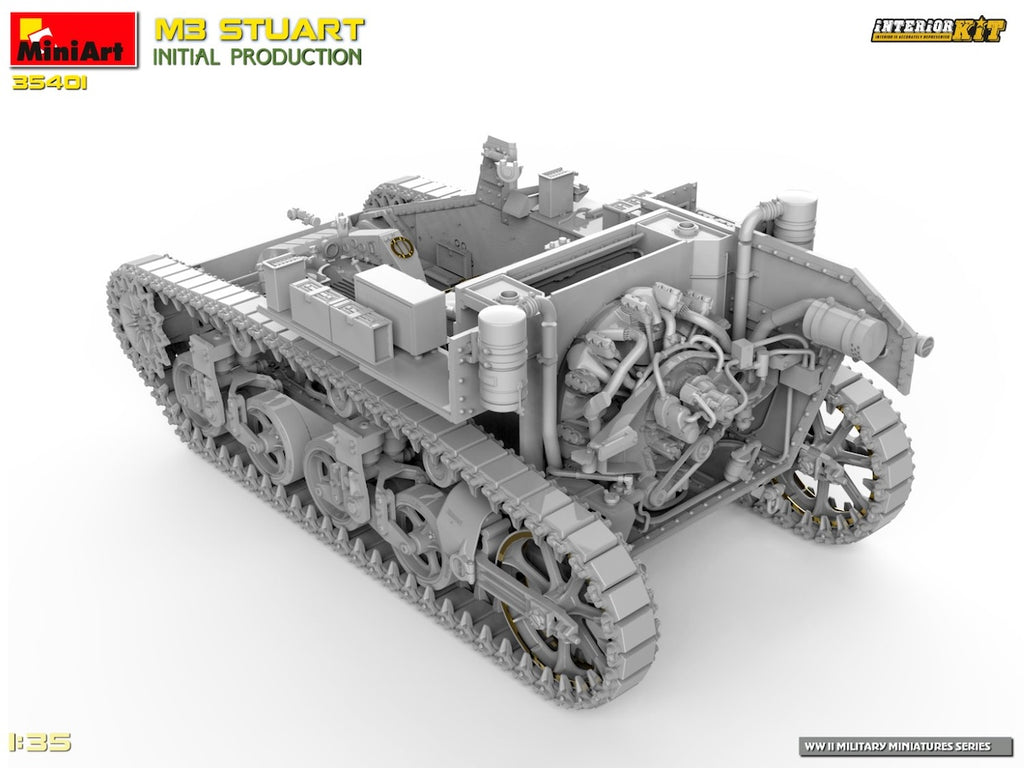 MiniArt 35401 1/35 scale M3 Stuart Initial Production Tank kit with full interior - BlackMike Models