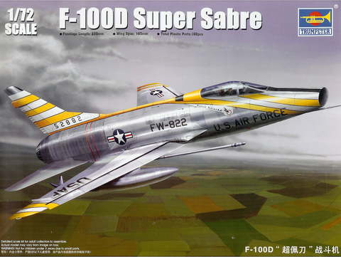 Trumpeter 01649 1/72 scale F-100D Super Sabre kit - BlackMike Models