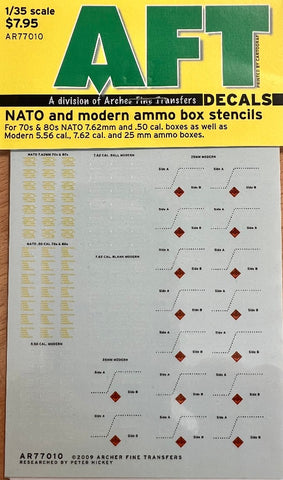 AFT Decals AR77010 1/35 NATO & modern ammo box stencils Decal set - BlackMike Models