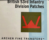 Archer Fine Transfers AR99062 1/35 British 53rd Infantry Division patches Transfer set - BlackMike Models