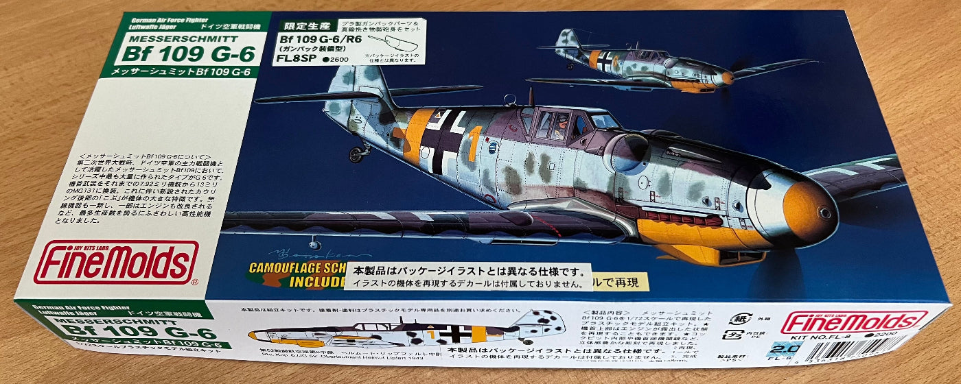 Finemolds model kit box on a wooden background