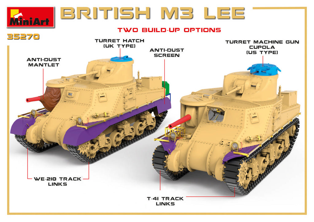 Miniart 35270 1/35 British M3 Lee tank kit - BlackMike Models