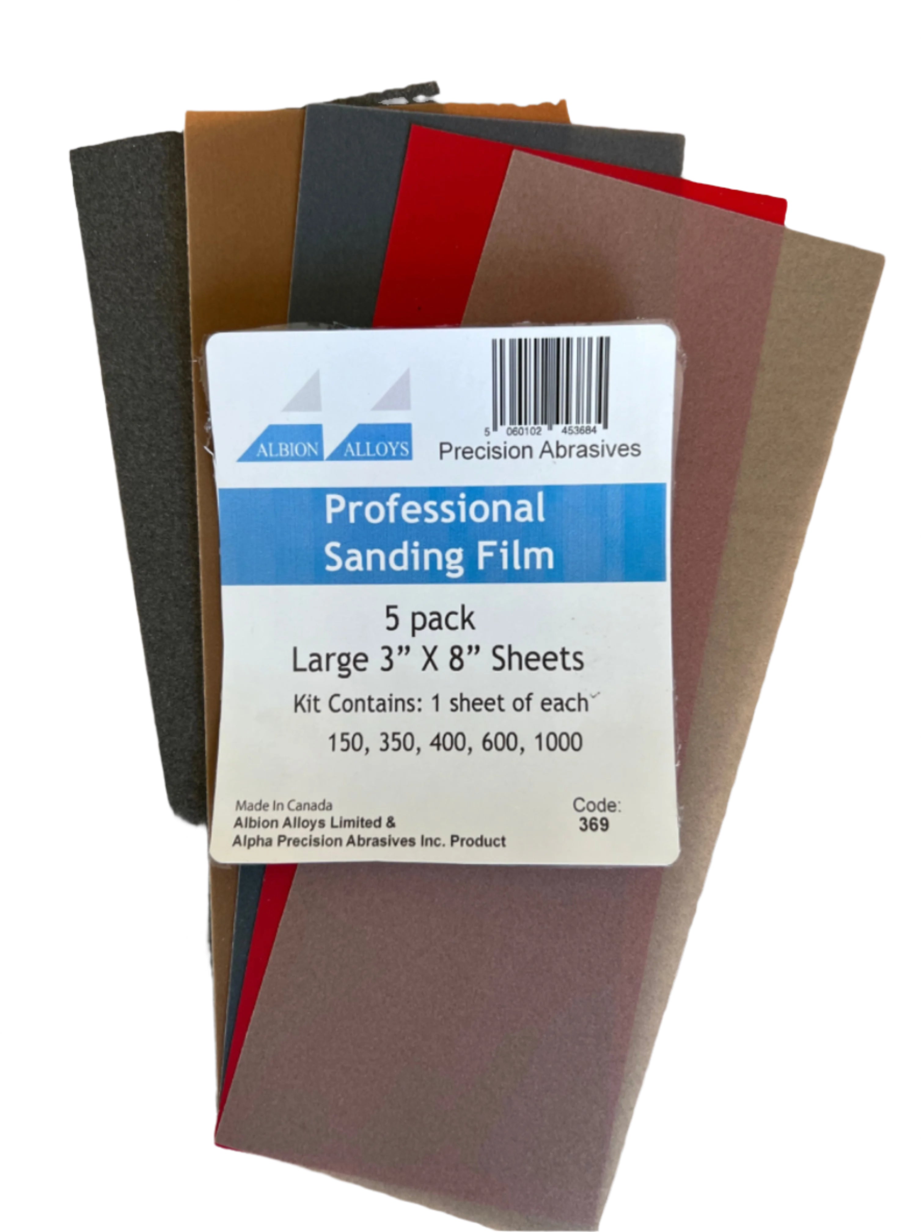 Albion Alloys AA369 Professional Sanding Film 5 pack - BlackMike Models