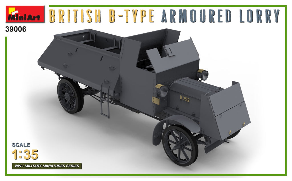 Miniart 39006 1/35 scale WW1 British B-Type Armoured Lorry kit - BlackMike Models