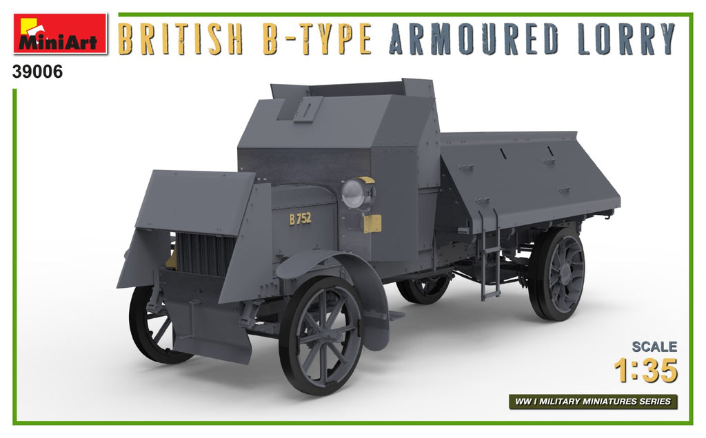 Miniart 39006 1/35 scale WW1 British B-Type Armoured Lorry kit - BlackMike Models