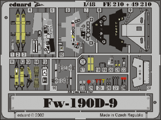 Eduard 49210 1/48 Fw190D-9 Photo-etch set for Tamiya kits - BlackMike Models