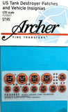 Archer Fine Transfers FG35027 1/35 US Tank Destroyer patches & Vehicle Insignia Transfer set - BlackMike Models