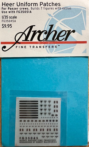 Archer Fine Transfers FG35045A 1/35 Heer Uniform Patches Transfers - BlackMike Models
