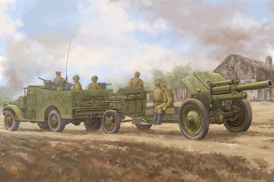Hobby Boss 85437 1/35 scale M3a1 Late version and 122mm M-30 Howitzer kit - BlackMike Models