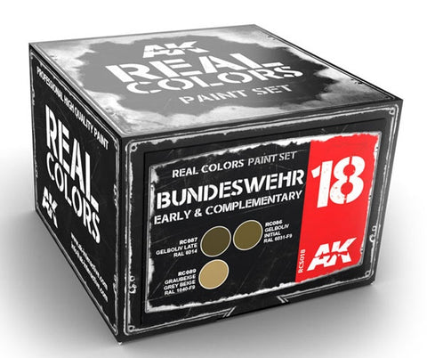 AK Interactive Real Colors RCS018 Bundeswehr Early & Complimentary paint set - BlackMike Models