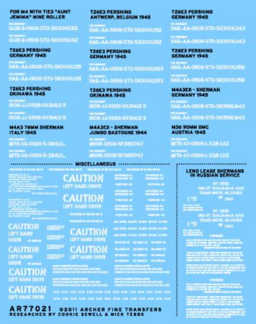 AFT Decals AR77021 1/35 U.S. late war address codes and stencils decal set - BlackMike Models