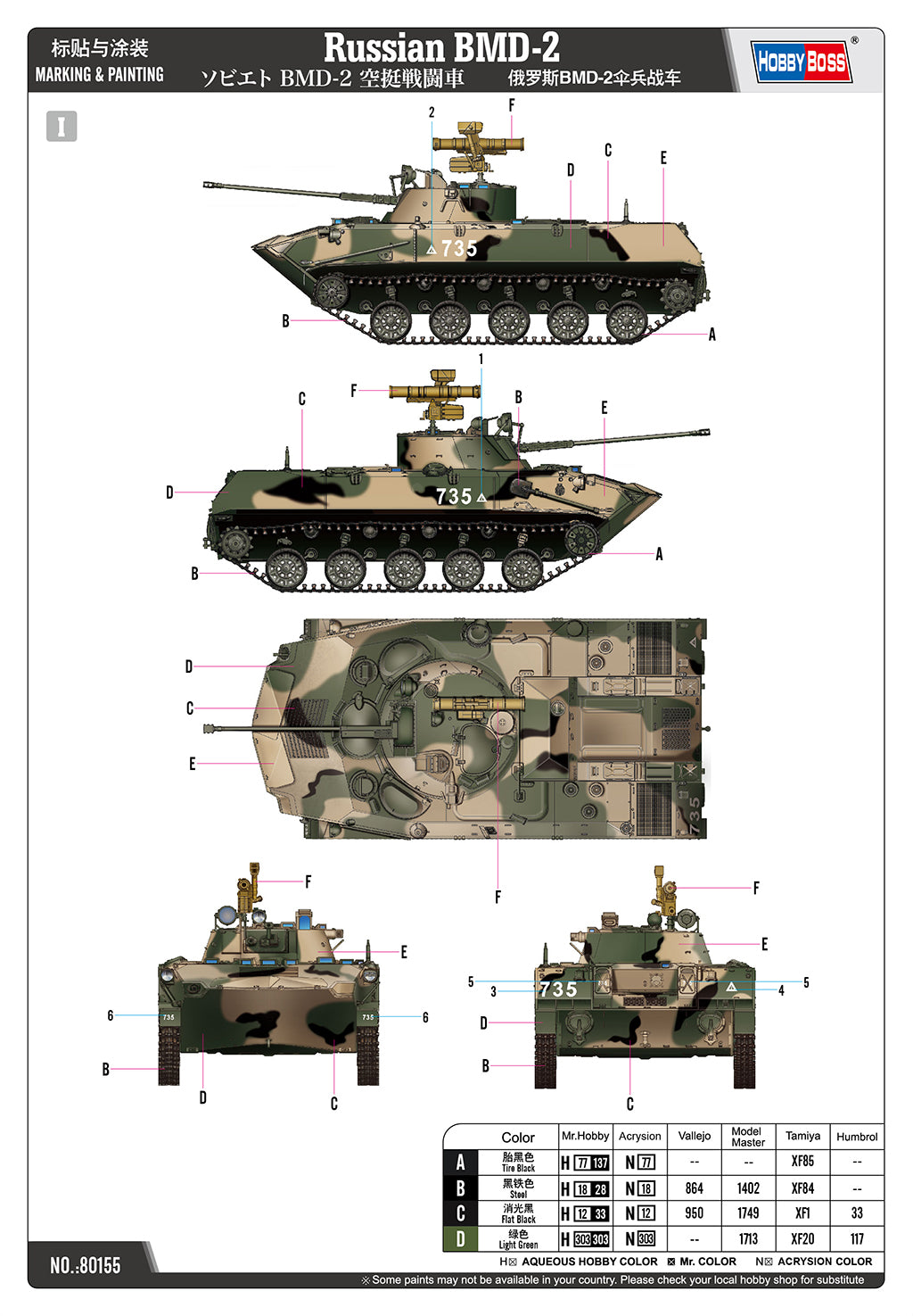 Hobby Boss 80155 1/35 Russian BMD-2 kit - BlackMike Models