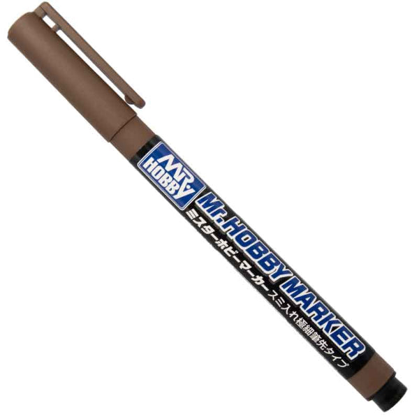 Mr. Hobby marker pen with brown cap and body on a white background