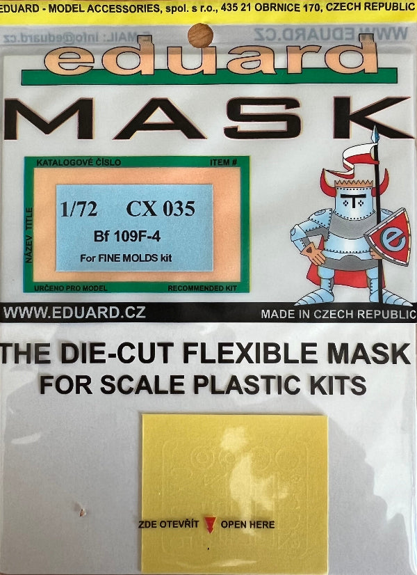 Eduard Mask packaging for scale plastic kits with cartoon character and text.