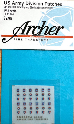 Archer Fine Transfers FG35024 1/35 US Army Division patches Transfer set - BlackMike Models