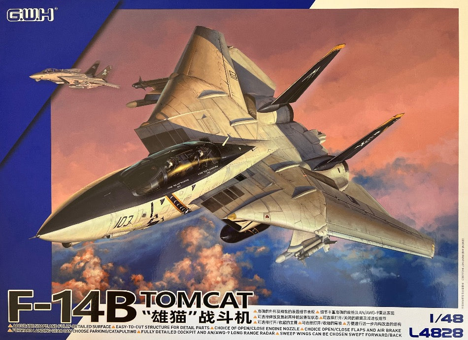 Great Wall Hobby L4828 1/48 scale F-14B Tomcat kit - BlackMike Models