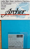 Archer Fine Transfers FG35048A 1/35 Late War Heer Uniform Patches Transfers - BlackMike Models