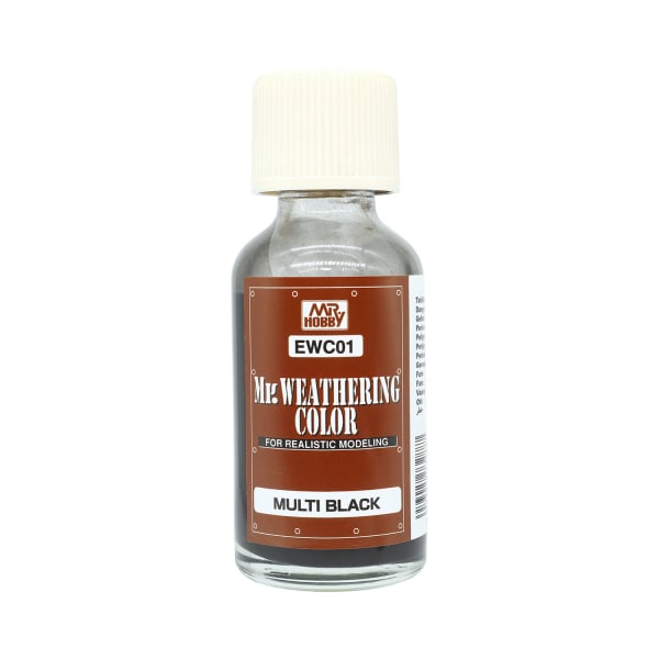Bottle of Mr. Weathering Color Multi Black on a white background