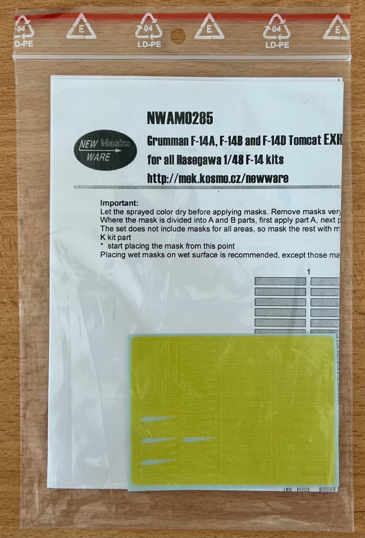 New ware NWAM0285 1/48 F-14A/B/D Exhaust Nozzle paint mask set - BlackMike Models