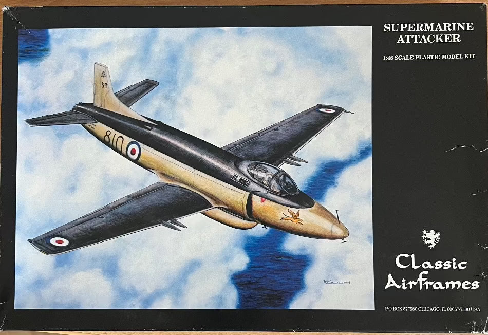 Classic Airframes 4102 1/48 scale Supermarine Attacker kit - BlackMike Models