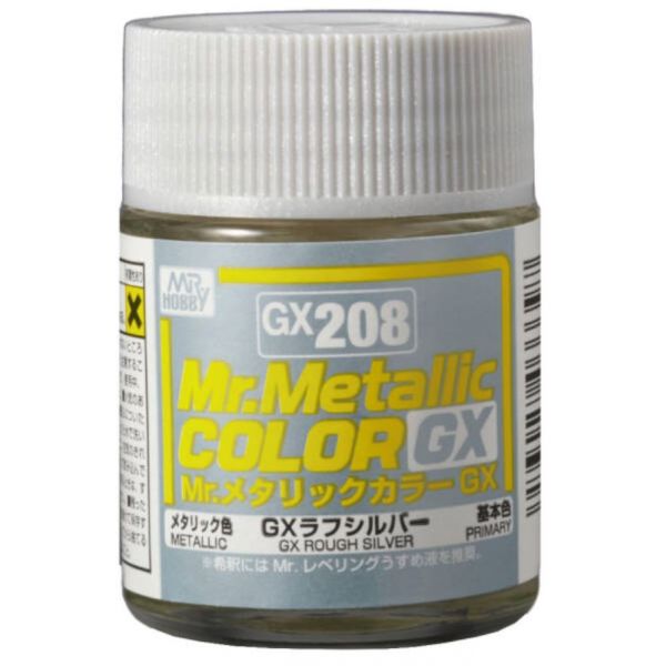 Mr Hobby Mr Metallic Color GX208 Rough Silver paint 18ml - BlackMike Models