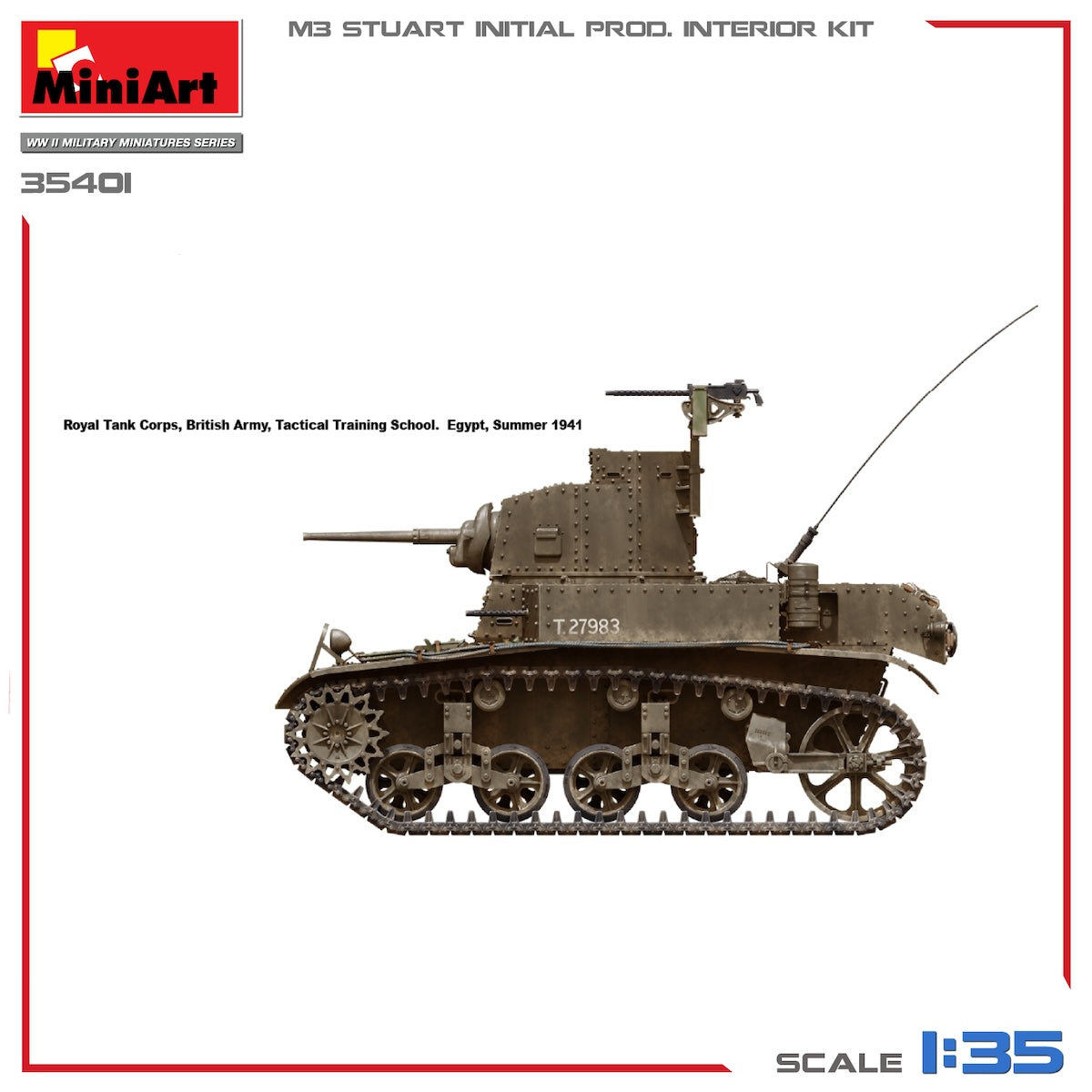 MiniArt 35401 1/35 scale M3 Stuart Initial Production Tank kit decal option 4 - BlackMike Models