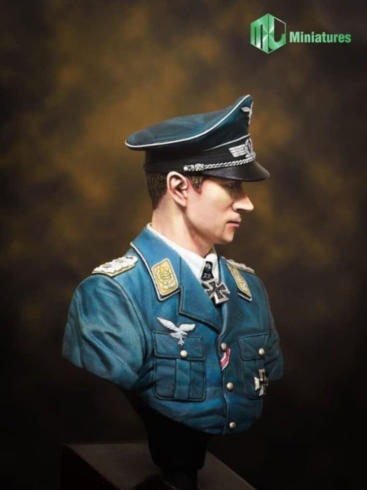 MJ Miniatures MJ10-007 1/10 scale Luftwaffe Ace Werner Moelders bust kit 3 - BlackMike Models