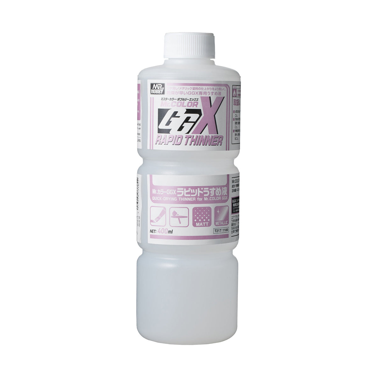 Mr Color GGX Rapid Thinner 400ml bottle on a white background
