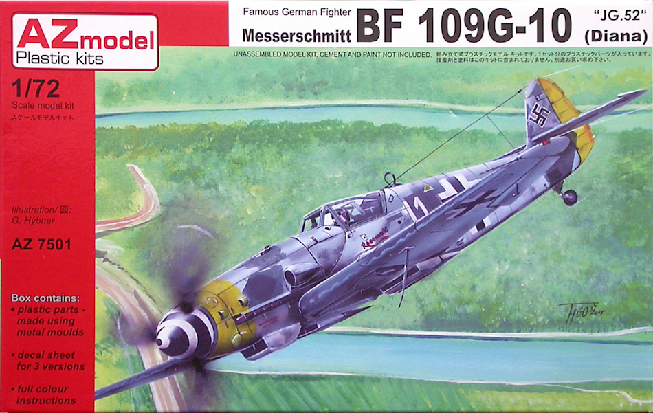 AZ Model AZ7501 1/72 scale Messerschmitt Bf109G-10 (Diana) JG.52 kit - BlackMike Models