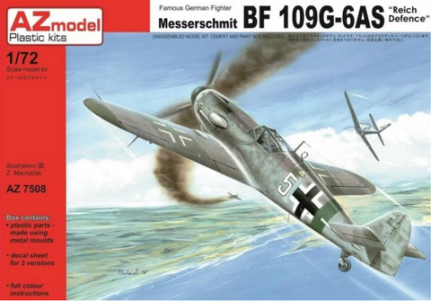 AZ Model AZ7508 1/72 scale Messerschmitt Bf109G-6AS "Reich Defence" Kit - BlackMike Models