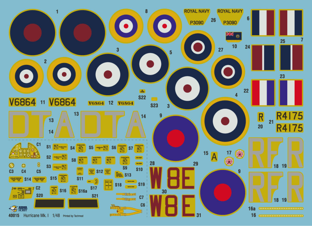 ARMA Hobby 1/48 Hurricane Mk.I kit decals