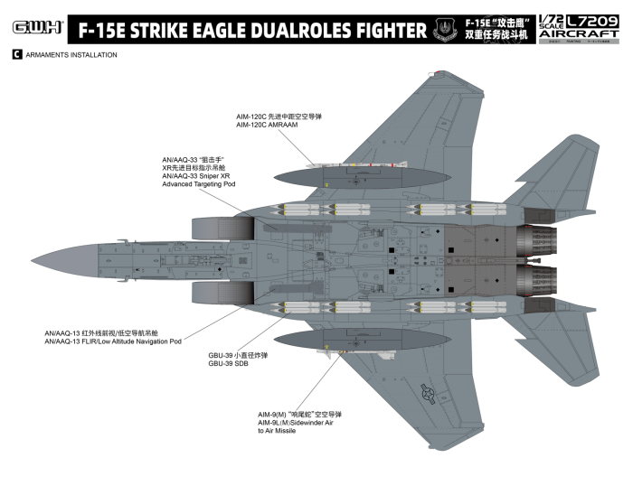 GWH L7209 F-15E Strike Eagle Dual Roles weapons fit - BlackMike Models