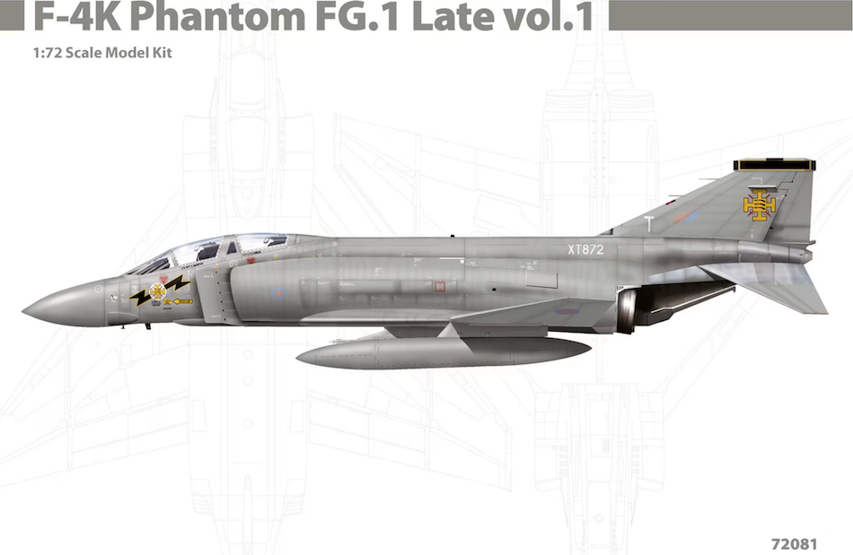 Hobby 2000 model kit of F-4K Phantom FG.1 Late on a white background