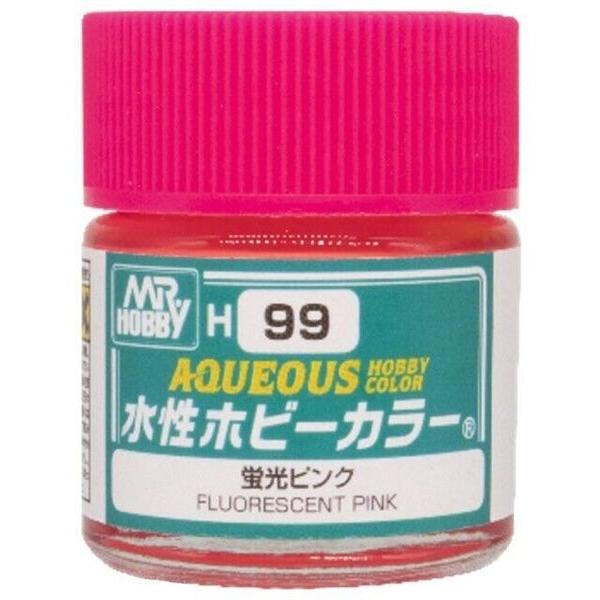 Mr Hobby H99 Fluorescent Pink acrylic paint 10ml - BlackMike Models